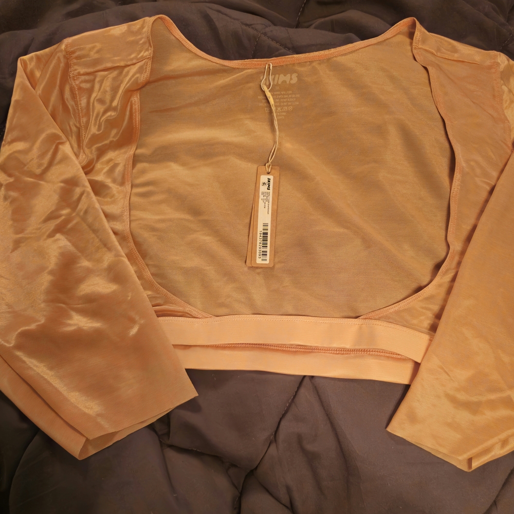 SKIMS Peach Long Sleeve Shapewear Top